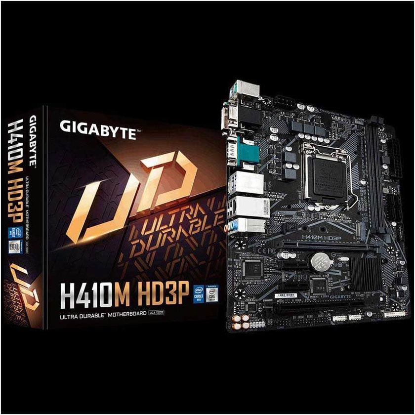Gigabyte Intel H410 Ultra Durable motherboard with PCIe Gen3 X4 M. 2 Slots, Intel GbE with cFosSpeed, 4 Display Interfaces Support, Anti-Sulfur Resistor, Smart Fan 5