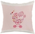 New Born Baby Girl Printed Cushion Cover Pink/White 40 x 40centimeter