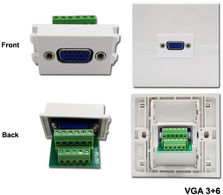 Switch2com VGA 3+6 / 3+9 Pin Screw Terminal with Faceplate