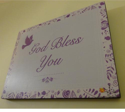 'God Bless You' Wooden Wall Card