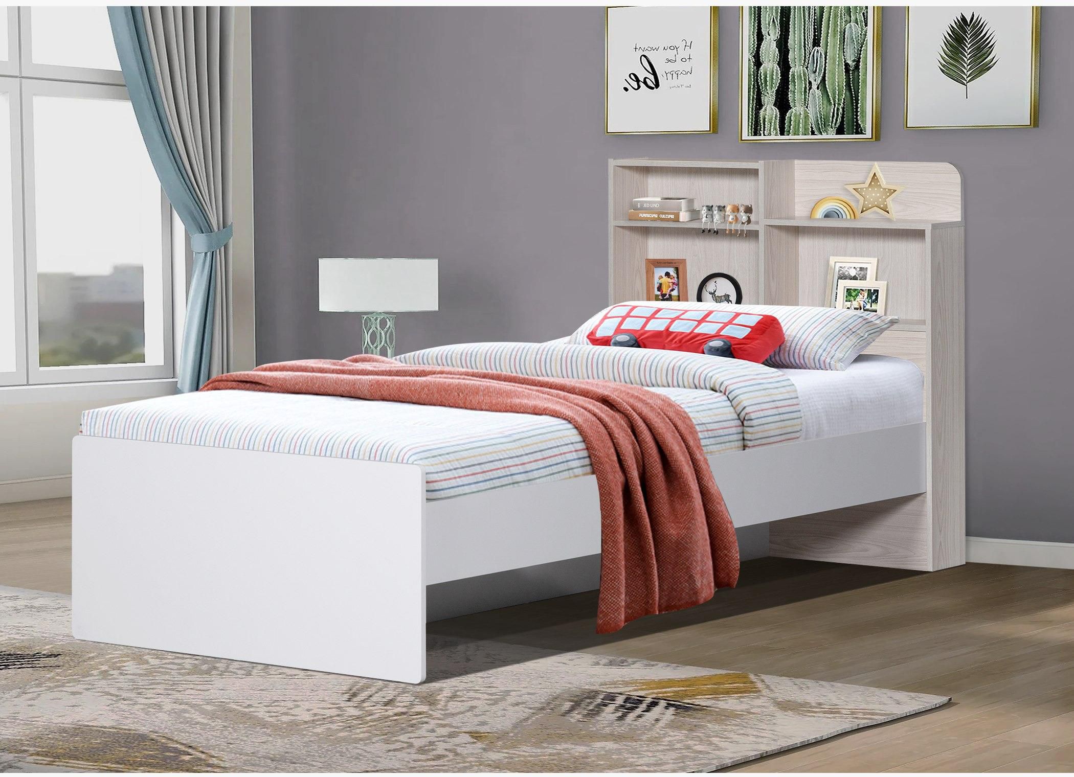 Vanilla Bed with Storage Headboard - 90x190 cm