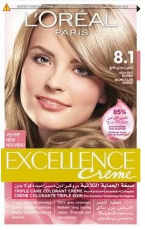 LOREAL EXCELL. H.COLOR CR. 8.1 L. ASH BLOND (اشقر رمادى فاتح 8.1 )