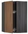 METOD Corner wall cabinet with carousel, black Hasslarp/brown patterned, 68x100 cm - IKEA