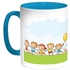 Happy Eid Printed Coffee Mug Turquoise/White 11ounce