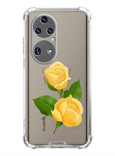 Shockproof Protective Case Cover For Huawei P50 Pro Rose Flower