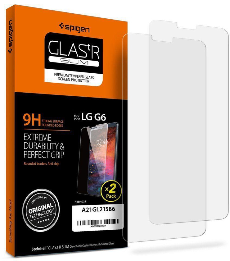 Spigen LG G6 Glas.tR Slim 2 Pack Tempered Glass Screen Protector