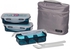 Lock & Lock HPL754DG Lunch Box 3 Pieces With Grey Bag & Spoon, Fork Set