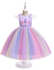Princess Flared Style Mesh Detail Dress Multicolour