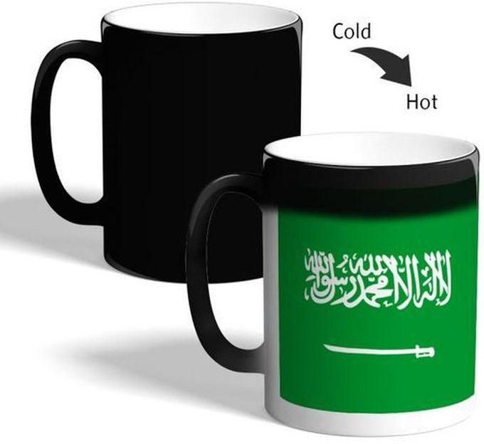 Kingdom Of Saudi Arabia Printed Magic Coffee Mug, Black