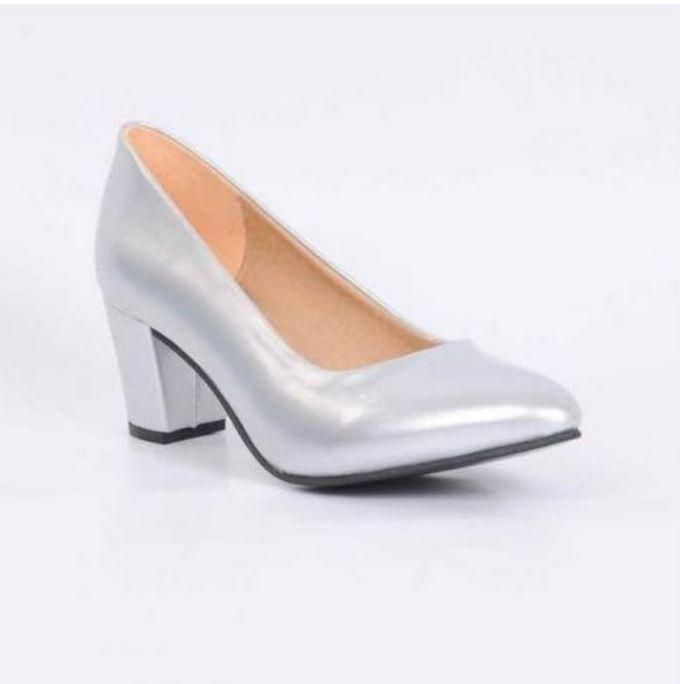 Heeled Shoes- Leather - Silver- C.1