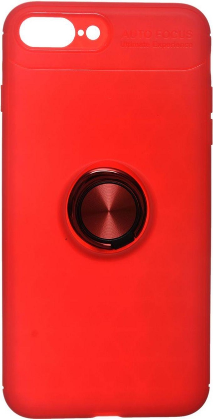 Autofocus Back Cover With Magnetic Car Holder Ring For Apple Iphone 7 Plus/ 8 Plus - Red