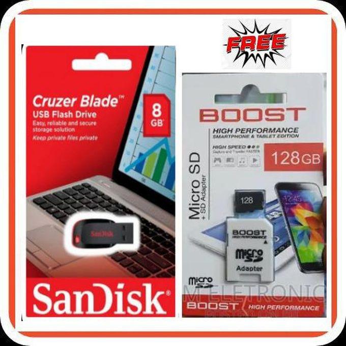 Sandisk 8GB Flash Disk + 128GB Memory Card Microsd boost bonus