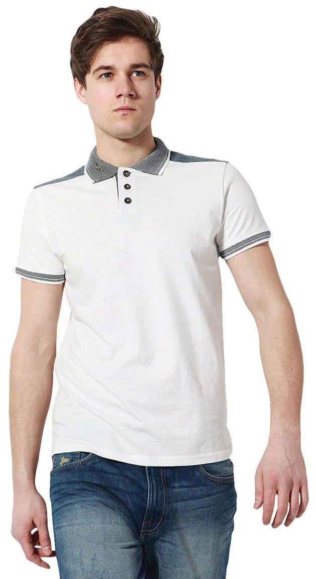 Diverse Short Sleeve Cotton Polo T-Shirt For Men - L, White