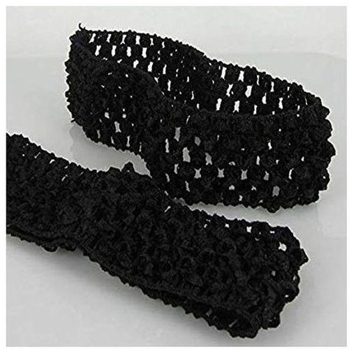 Accessory 2 Pcs Black Baby Crochet Elastic Headband For Girls