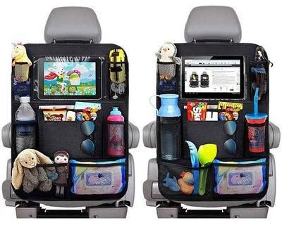 عبوتان من منظم حقائب تخزين المقعد الخلفي للسيارة مع 9 جيوب تخزين باللون الأسود