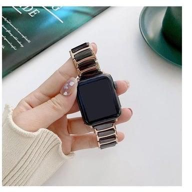 Replacement Watchband For Apple Watch Black/Gold