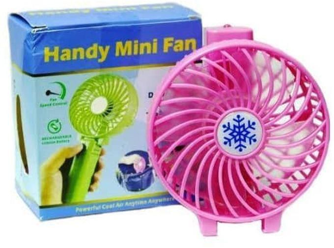 Mini Portable USB Rechargeable Hand Fan Pink