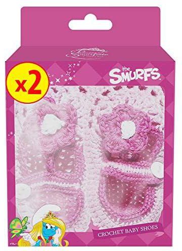 Smurfs Baby Crochet Shoes - Pink - 0-3 M (Pack Of 2)