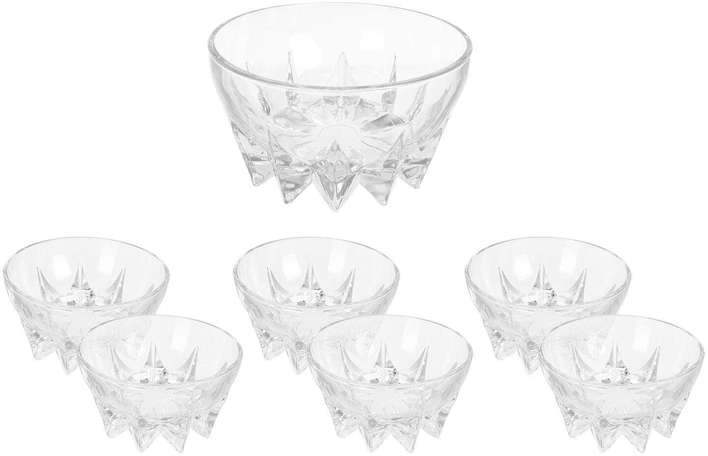 Get City Glass Dessert Bowls Set, 7 Piece - Clear with best offers | Raneen.com