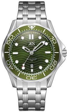 Kenneth Scott Men's Military Green Dial Analog Watch - K22009-SBSH