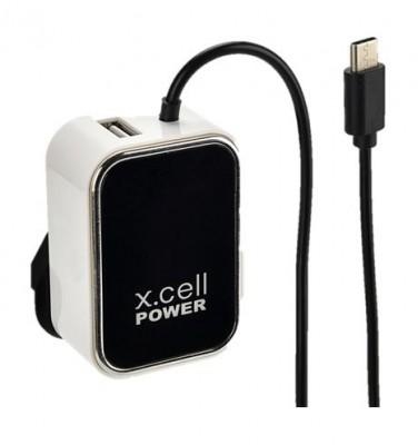 Xcell 1-USB Port With Type-C Cable (HC-225c) - Black