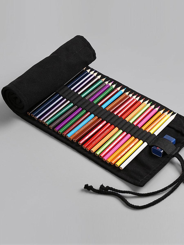 Pencil Case Large Capacity Solid Color Coloring Pencil Case
