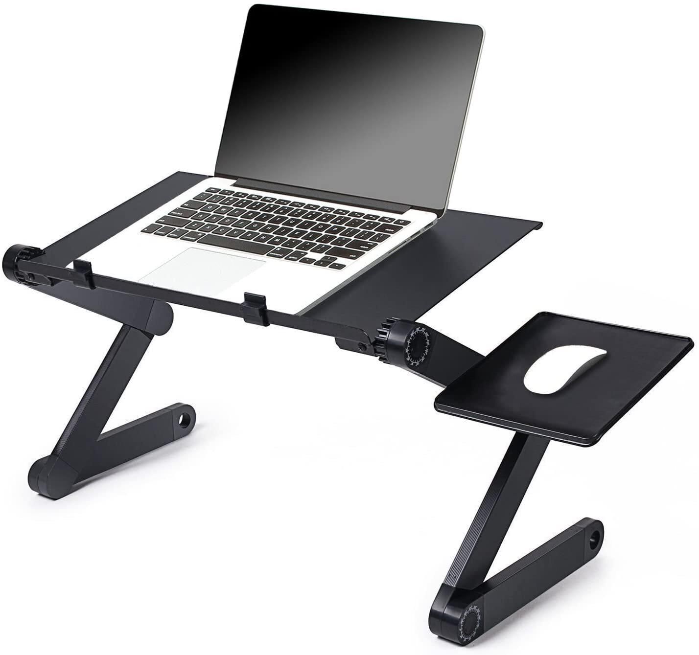 Generic Laptop Desk, Laptop Stand For Bed And Sofa, Portable Adjustable Laptop Table Desk Stand With Mouse Pad, Ergonomic Design Lap TV Bed Tray Aluminum Cozy Desk Suitable For Reading Studying