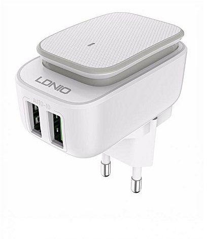 LDNIO A2205 2 in 1 LED Light Touch Lamp & Dual USB Home Charger - White