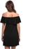 MISSGUIDED DD904363 Bardot Frill Jersey A Line Dress for Women - Black