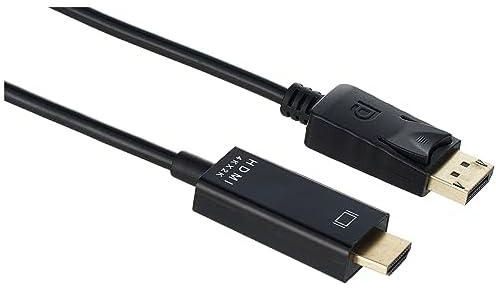 Zonic Z1056 DisplayPort DP to HDMI Adapter Cable Cord 1.8m Support Resolution HD 1080P/2K/4K Video Converter Cable for PC - Laptop - HDTV Projector - PS4 - other HDMI display 1.8Meters - Black