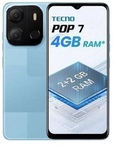 Tecno Pop7 (BF6) 6.6",2GB/64GB(UpTo 4GB RAM), 5000mAh, Blue