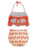 Plus Size Flounce Orange Print Halter Bikini Swimsuit - 4x