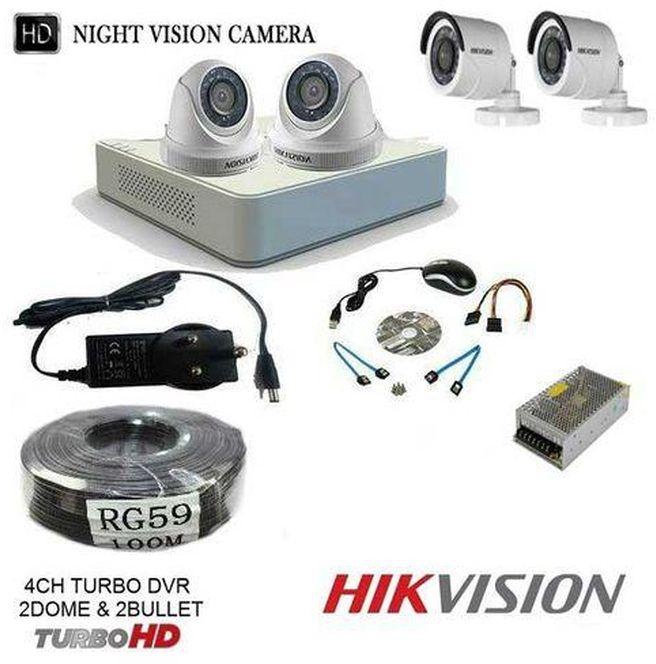 Hikvision 4 Turbo HD CCTV Complete Installation Surveillance System Kit Package