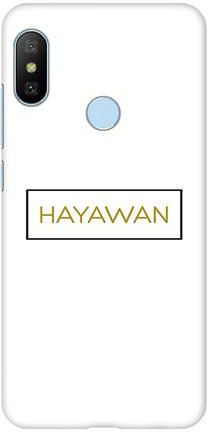 غطاء حماية أساسي رفيع سهل النزع بلمسة نهائية غير لامعة لهاتف شاومي مي A2 لايت (ريدمي 6 برو) مكتوب عليه عبارة "Hayawan"