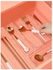 صينية تنظيم أدوات المائدة في درج المطبخ من الأكريليك - حامل أدوات مائدة بـ 5 فتحات وحامل أدوات - منظم درج المكتب - تخزين للمطبخ والمكتب والحمام شفاف