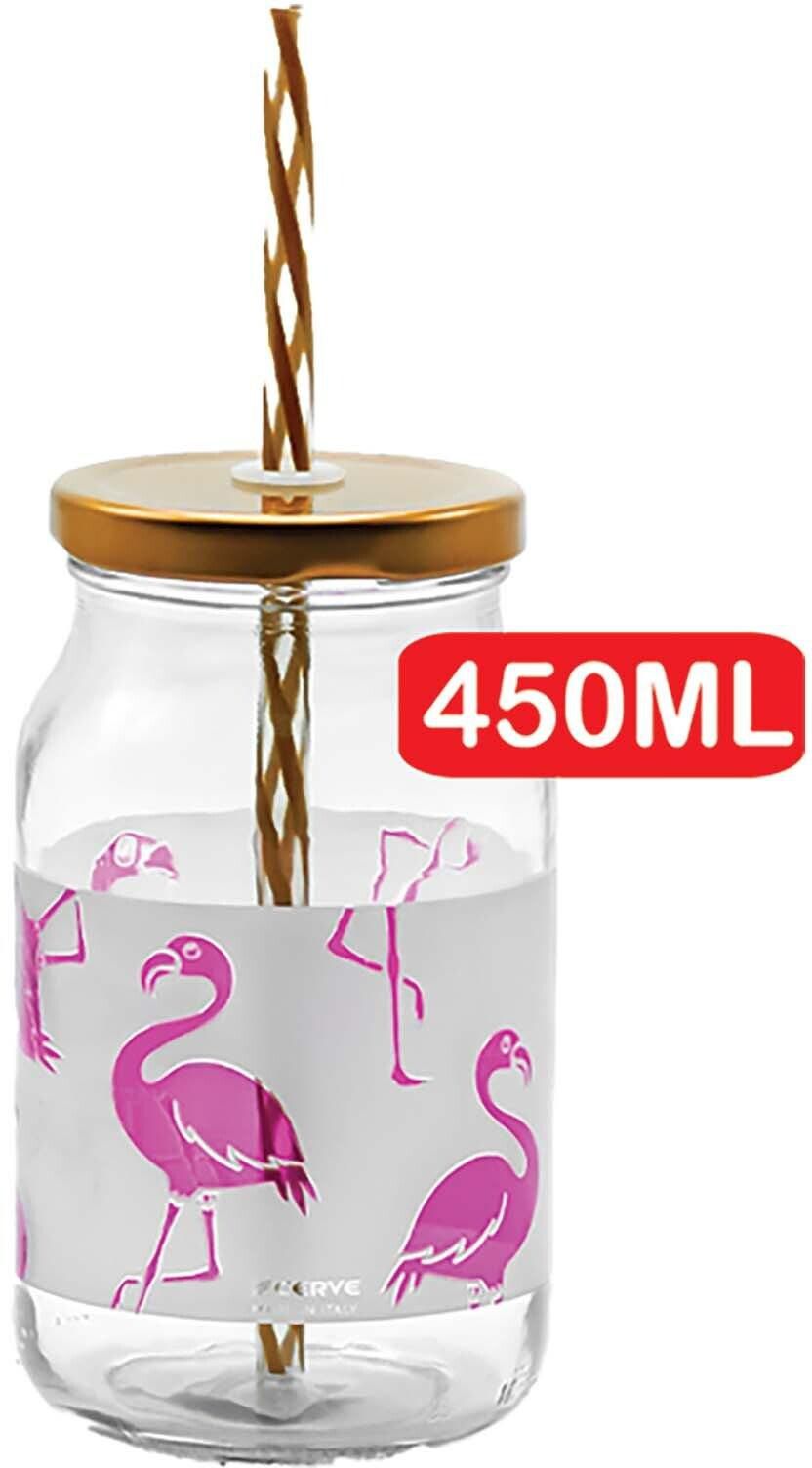 Cerve Glass Jug with Lid and Straw - 450ml