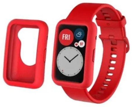 حامي الشاشة العالمي الواقي Huawei Watch Fit غطاء كامل واقي للشاشة-احمر