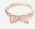 Roxi 3 Layers Gold/Platinum Plated Strassed Bow Ring - Gold