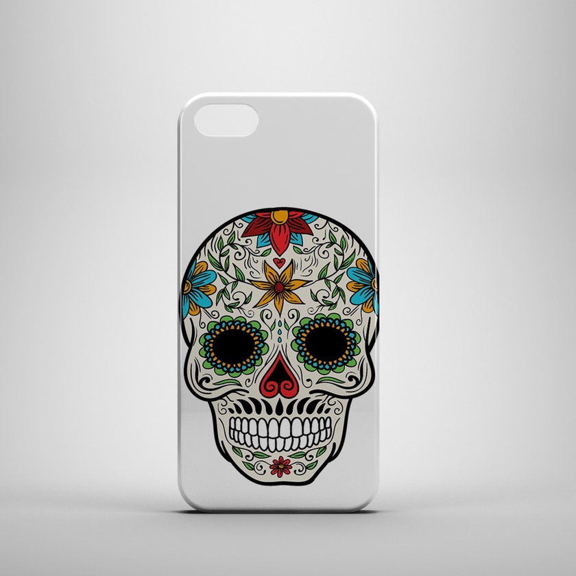 The Skull of Flowers Rock Music Tattoo Phone Case for iPhone 5S