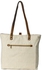 NATURALS EXPORT La Couspaude Upcycled Canvas Bag White Tote Bag Leather Tote Canvas Bag, White, One size