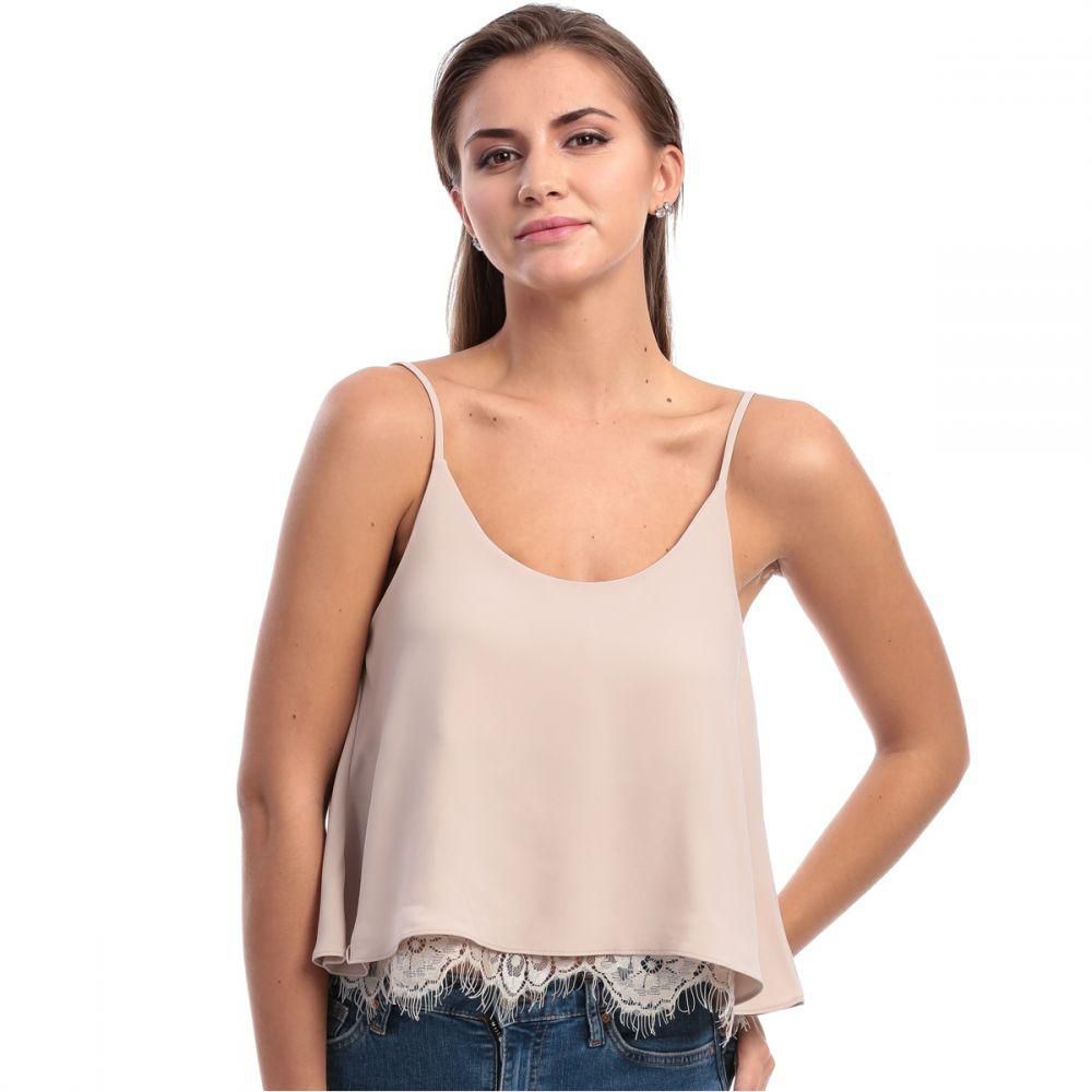 MISSGUIDED Nude Polyester Round Neck Cami & Strappy Tops For Women