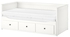 HEMNES Day-bed frame with 3 drawers, white