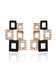 Luxury Simple Geometry Gold And Black Plated Stud Earrings