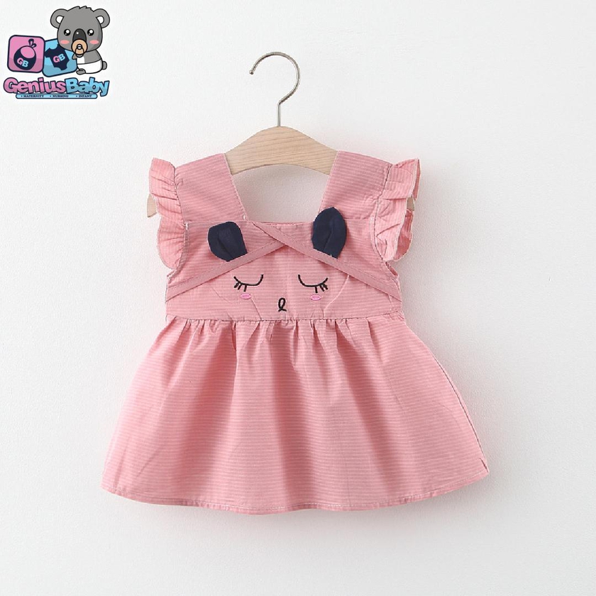 Genius Baby House 3m-2y Baby Clothing Girl Cotton Dress C2029 - 4 Sizes (Pink)