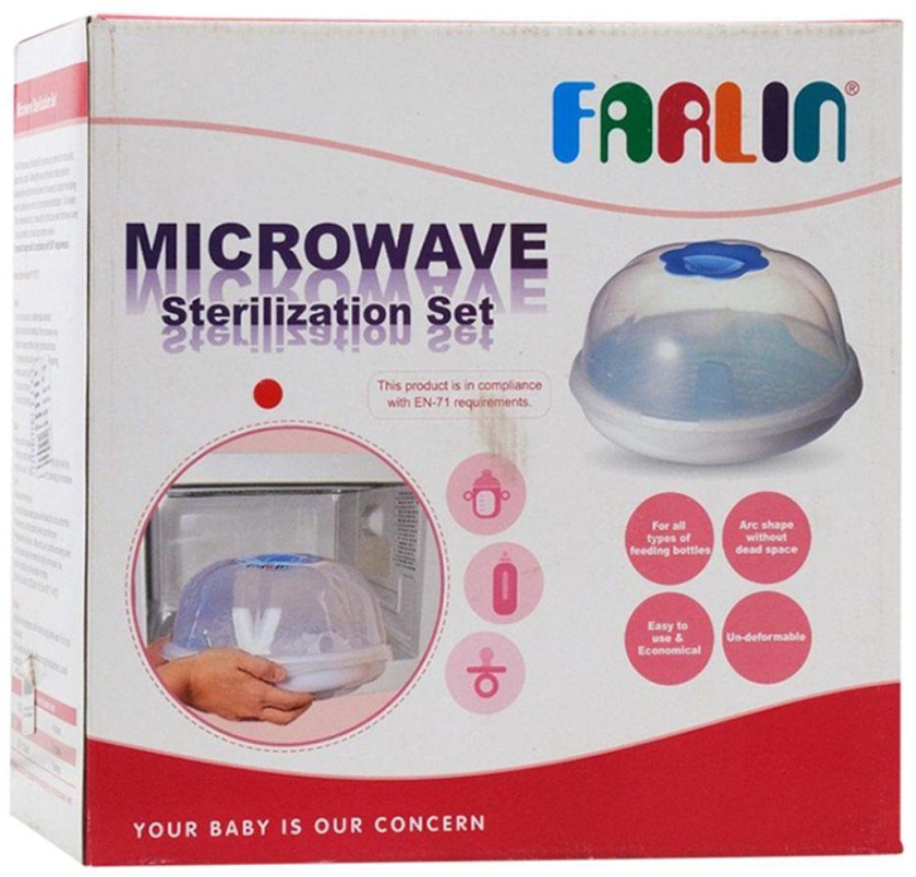 Farlin - Baby Microwave Sterilization Set - Blue- Babystore.ae