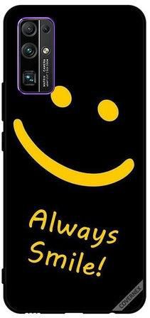 غطاء حماية واقٍ لهاتف هونر 30 وجه مبتسم وعبارة "Always Smile" بلون أصفر