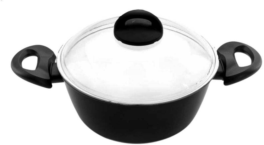Illa Cook On Rock Cooking Pot With Pyrex Lid - 20 Cm - Black