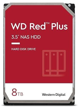 Western Digital 8Tb Wd Red Plus Nas Internal Hard Drive Hdd - 5640 Rpm, Sata 6 Gb/S, Cmr, 128 Mb Cache, 3.5" - Wd80Efzz