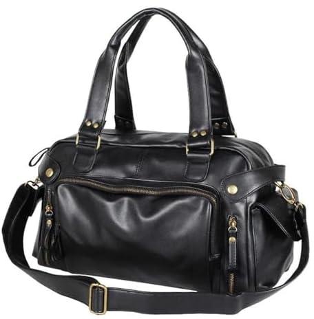 COOLBABY Men's Retro PU Leather Travel Handbag Shoulder Messenger Duffle Bag