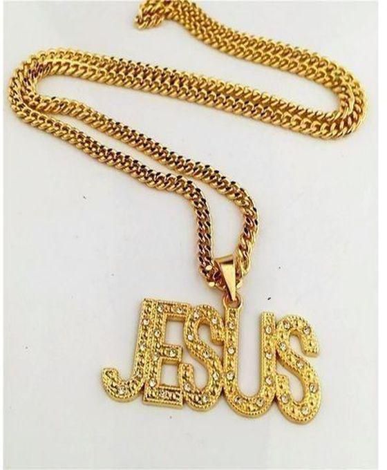 Jesus Statement Gold Pendant And Necklace